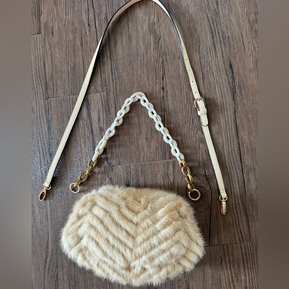 Luxury Real Mink Fur Handmade Fold Over Flap Bag/Shoulder Bag/Crossbody - Picture 8 of 16